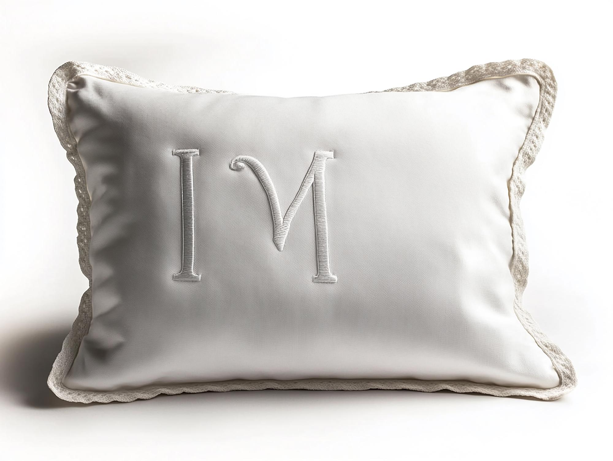 Personalizowany monogram na bawełnianej poszewce